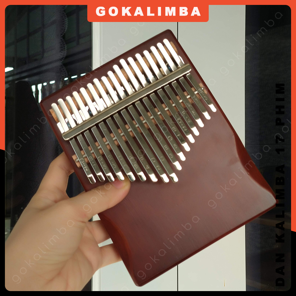Đàn kalimba 17 phím nâu gỗ Manhogany loại 1 - GoKalimba tặng bộ phụ kiện đầy đủ