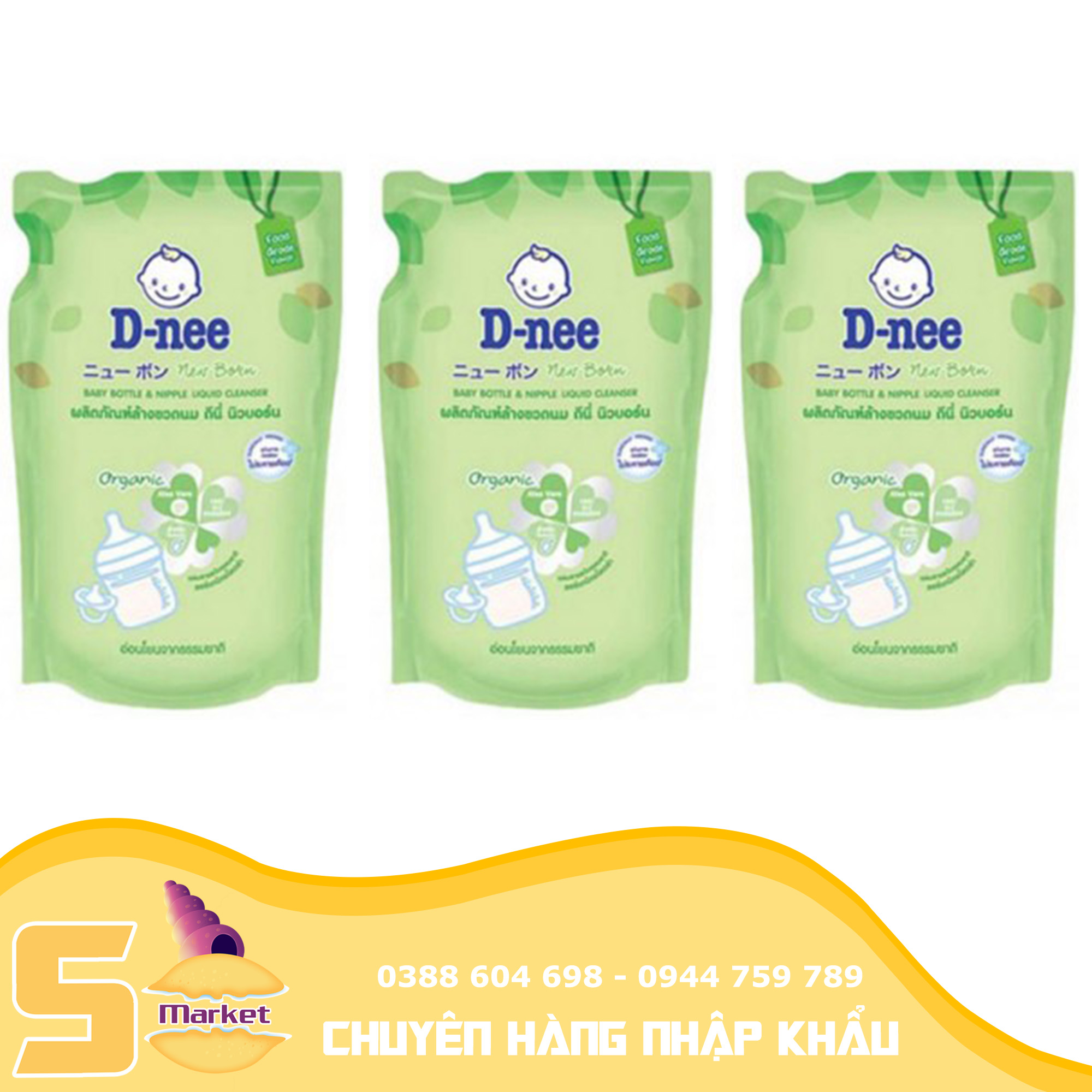 Nước rửa bình Dnee 600ml Thái Lan thành phần an toàn an tâm khi sử dụng cho bé