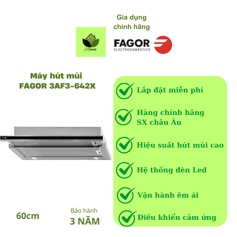 Máy hút mùi âm tủ FAGOR 3AF3-642X