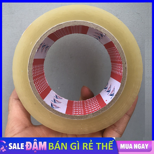 200g Cuộn Băng keo Trong 100Y - Ảnh Thật