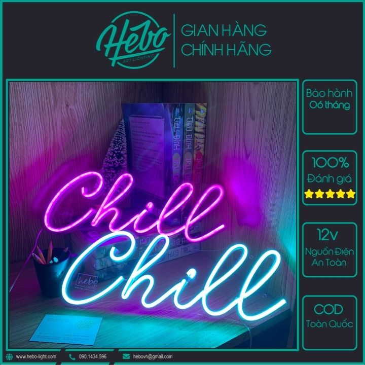 Đèn trang trí chill neon sign ┊ trang trí phòng ngủ .... ┊ hebo art lighting