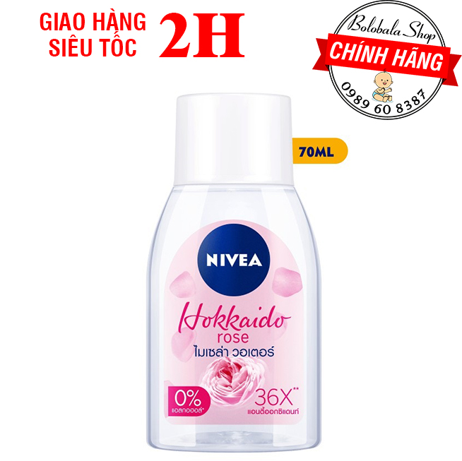 Nước tẩy trang Nivea chiết xuất hoa hồng Hokkaido 70ML