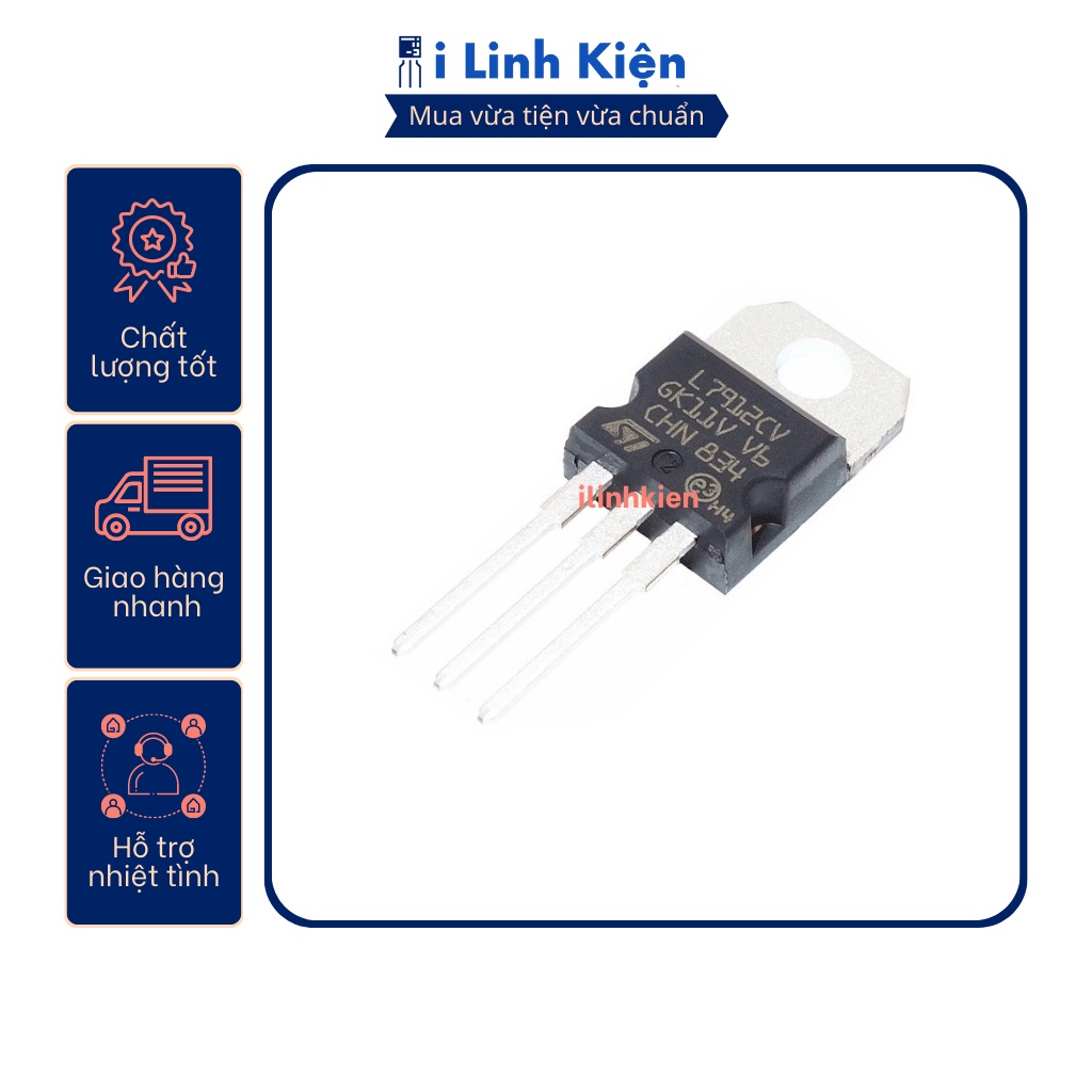 L7912cv ic ổn áp -12v 1.5a to-220 chính hãng st