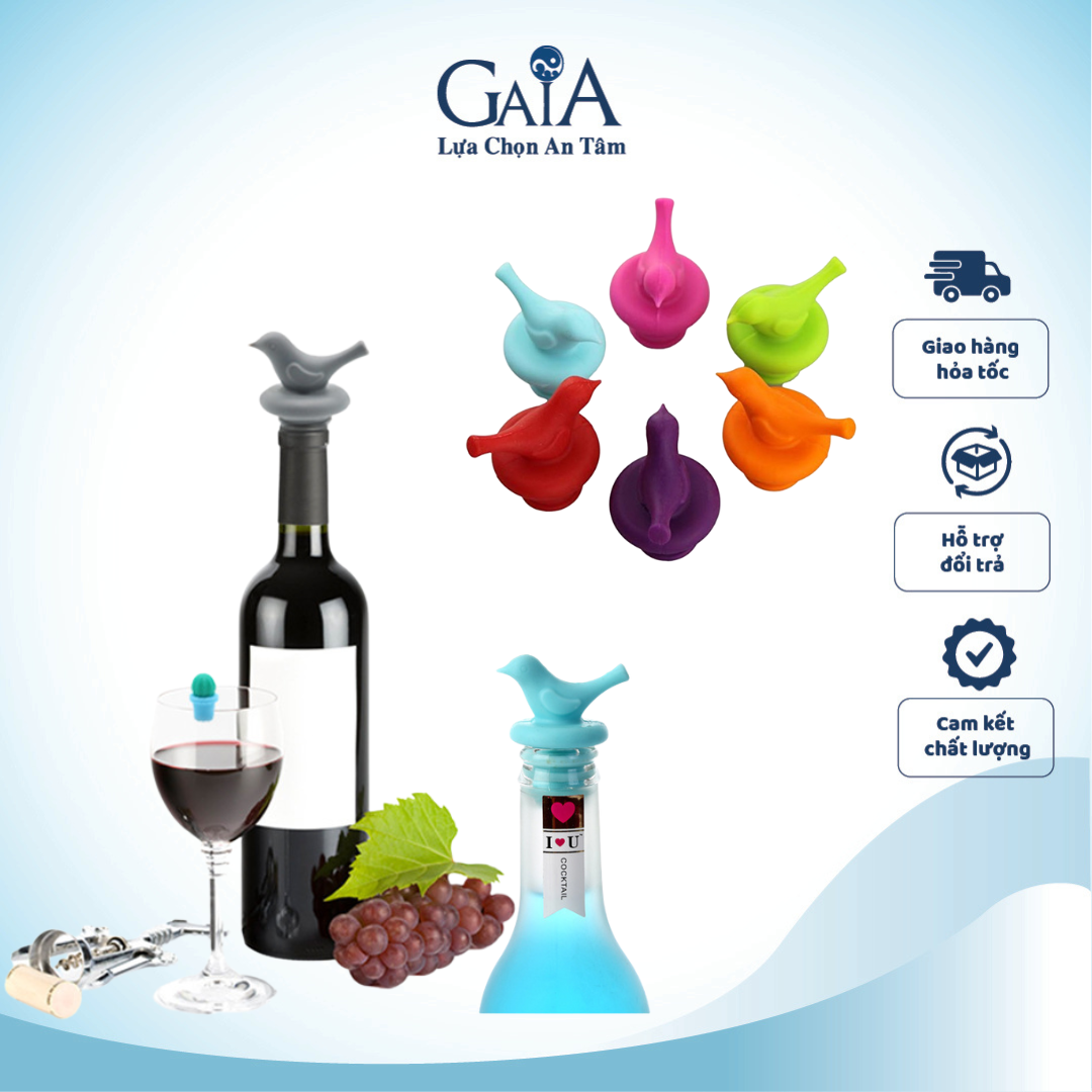 Nút đậy chai thủy tinh hình con chim bằng silicon chuyên dụng