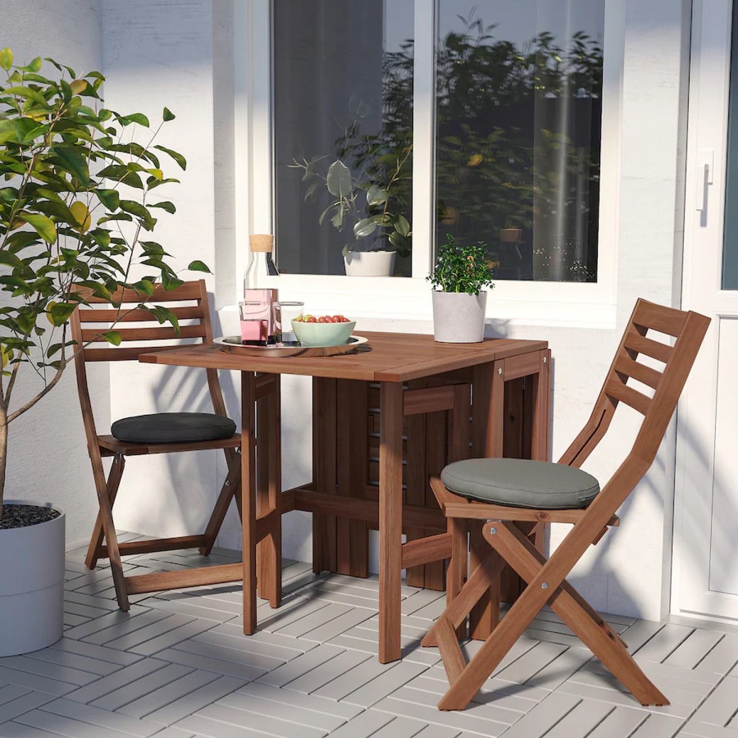 [Freeship MAX] Bộ bàn 2 ghế Cafe Bistro gỗ tự nhiên bàn ghế cafe ban công sân vườn - Bàn & 2 Ghế Ban Công Chung Cư Hàng Cao Cấp Xuất Khẩu Hàn Quốc Home Funi2