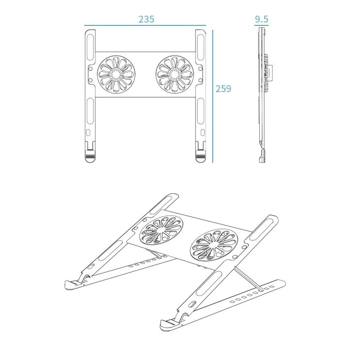 [HCM]Giá Đỡ Có Quạt Tản Nhiệt Dành iPad MacBook Laptop