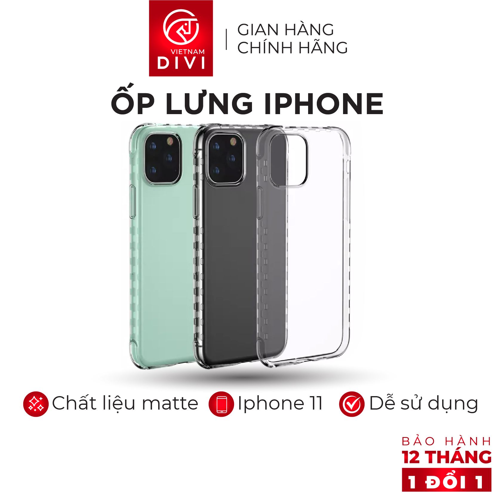 Ốp Lưng iPhone Chuyên Dụng Cho iPhone 11 DIVI P8215 Chất Liệu Nhựa cứng Siêu Bền Đẹp Nhiều Màu Để Chọn Lựa - Hàng Chính Hãng