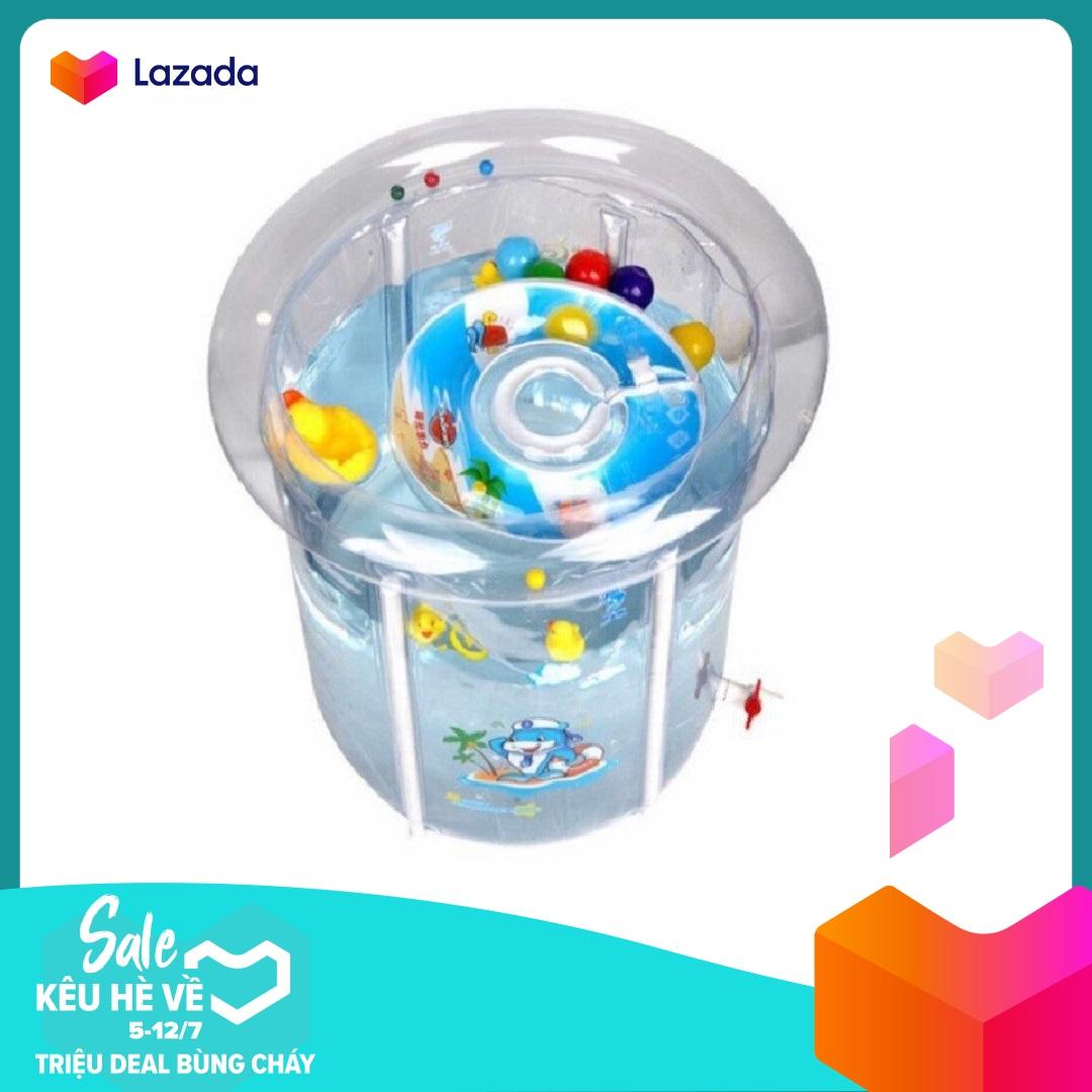 Bể bơi phao cho trẻ sơ sinh cao cấp Swimming Pool (Tặng kèm phao cổ), Hồ bơi tập bơi tại nhà cao cấp, Be boi phao cho tre so sinh cao cap, Ho boi tap boi tai nha