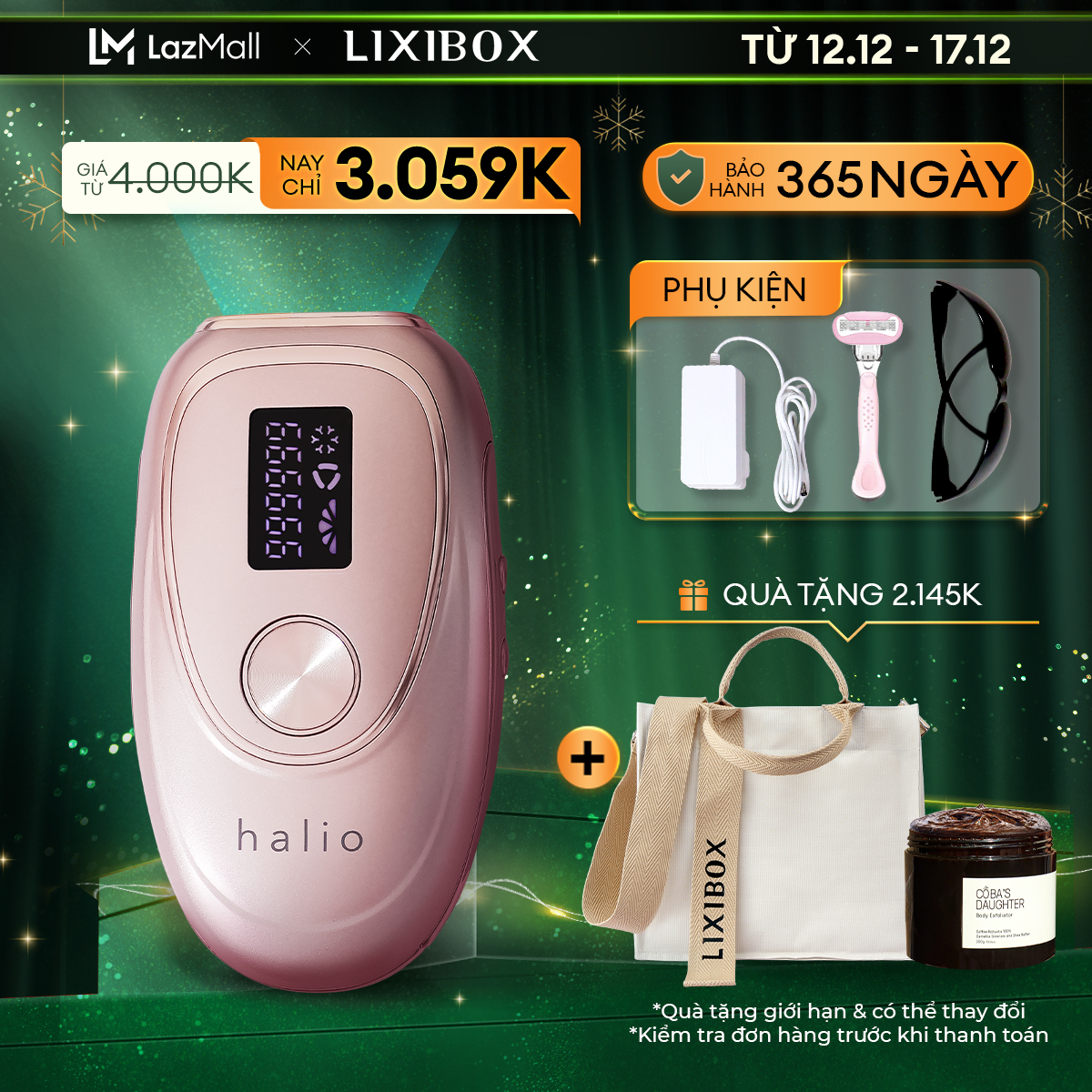 Máy Triệt Lông Băng Lạnh Trẻ Hóa Da Halio IPL Cooling Hair Removal Device 999999 xung ánh sáng