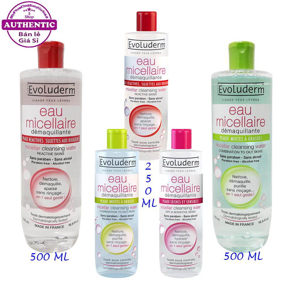 NƯỚC TẨY TRANG EVOLUDERM EAU MICELLAIRE (MÀU ĐỎ - DA NHẠY CẢM)