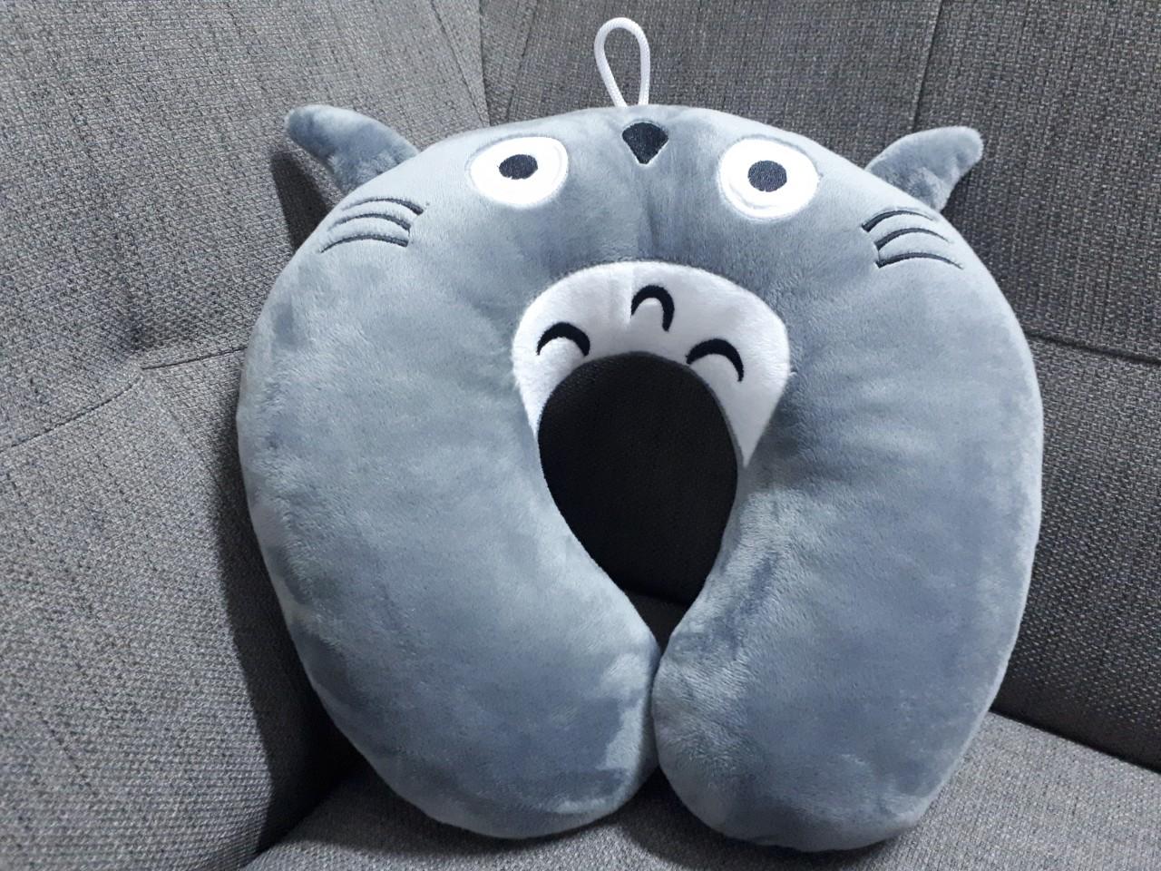 [HCM]Gối kê cổ chữ u hình thú totoro - màu xám