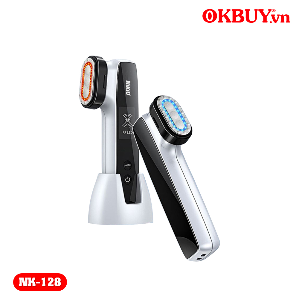 Máy matxa mặt, máy massage nâng cơ mặt, máy đẩy tinh chất, máy điện di nóng lạnh, máy nâng cơ RF Nikio NK-128 - 6 chế độ chăm sóc da chuyên sâu| OKBUY