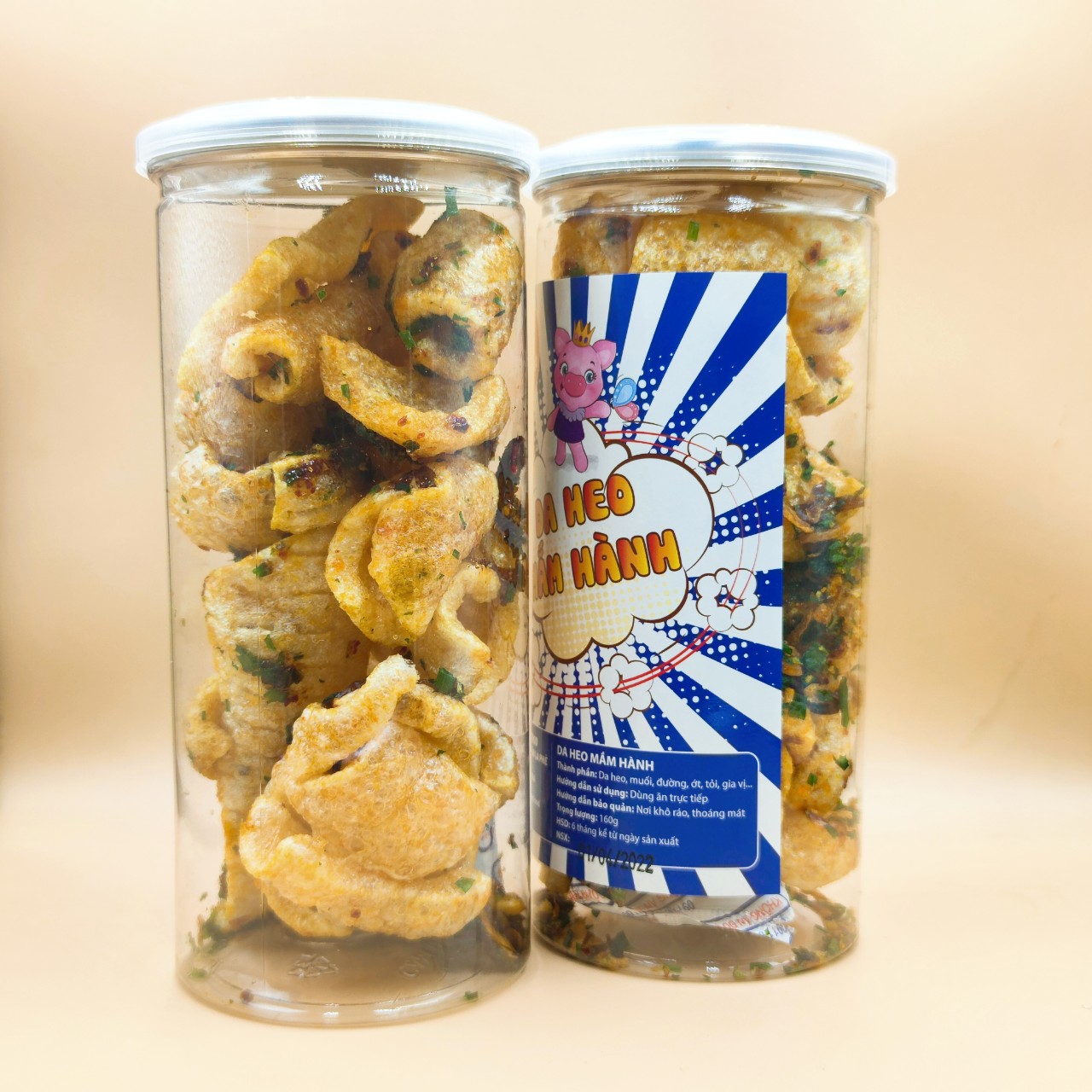 Da heo mắm hành 160g siêu ngon, da lợn chiên mắm hành, thơm ngon giòn rụm