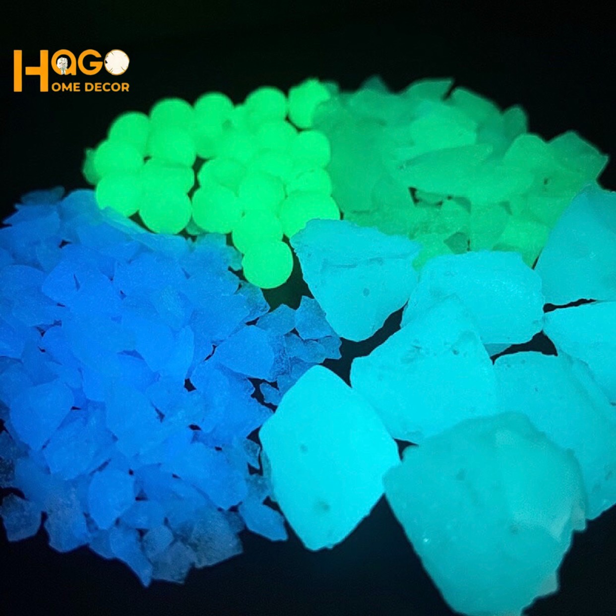 Đá phản quang trang trí sân vườn sỏi huỳnh quang lát sân vườn,bể cá - Đá vụn dạ quang phát sáng trong đêm