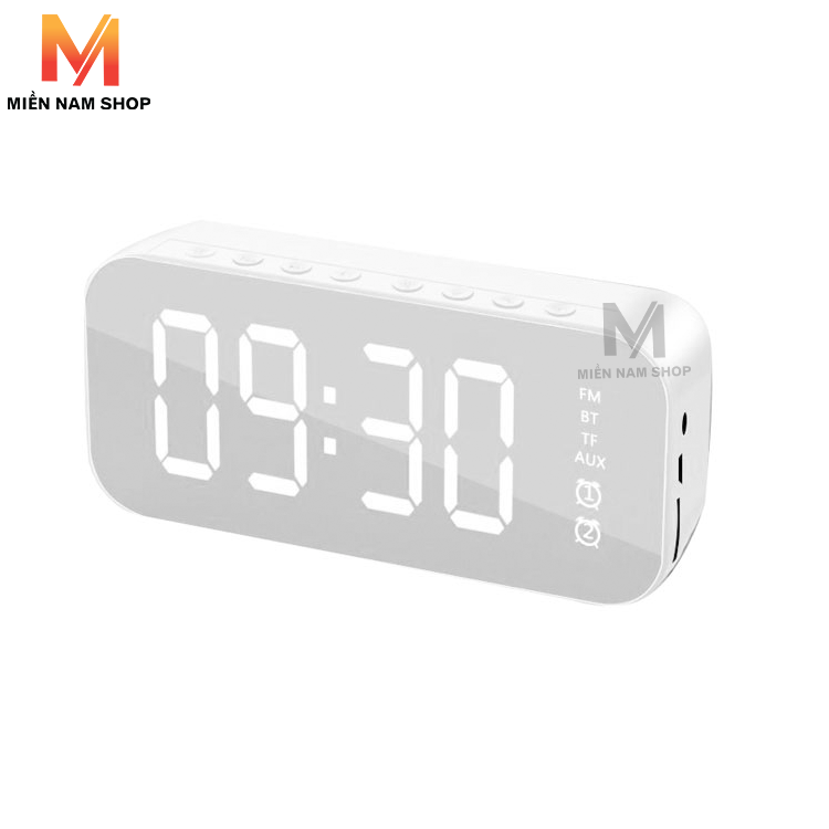Loa đồng hồ aec bt501 mặt gương hiển thị đèn led - loa bluetooth - đài fm - đồng hồ báo thức 3 in 1