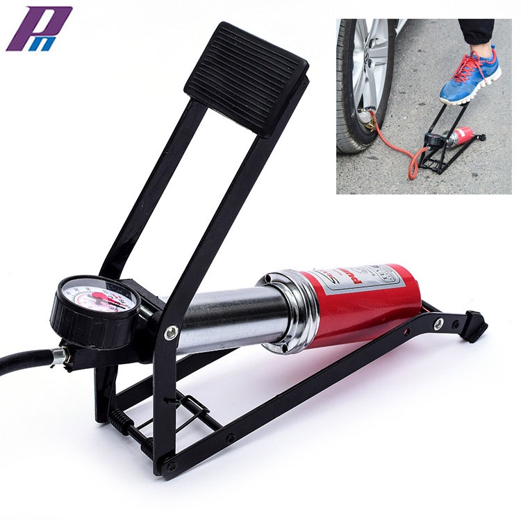 Bơm đạp chân mini bơm ô tô xe máy xe đạp bơm đa năng 208