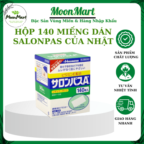 Miếng dán giảm đau Salonpas Nhật Bản hộp 140 miếng | Kan Japan