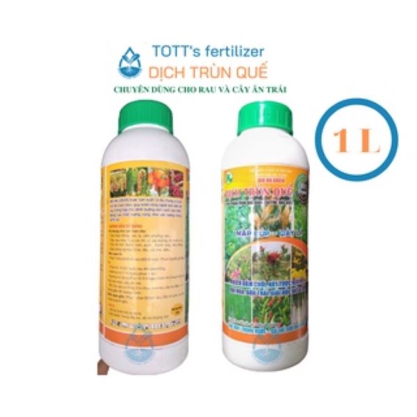 Chế phẩm vi sinh Dịch Trùn Quế mập cây, to lá chuyên dùng cho rau và cây ăn trái Chai 1000ml