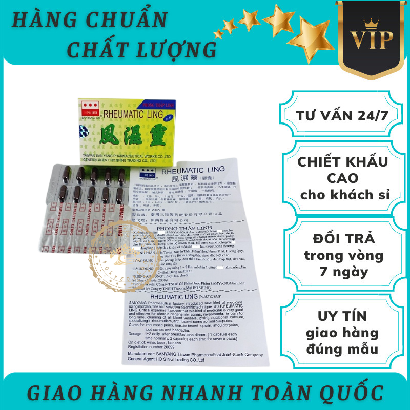 Rheumatic Ling, Phong Thấp Linh Đài Loan Xịn Loại 20 Viên Đóng Vỉ–Hỗ Trợ Xương Khớp  [Sỉ Đông Y]