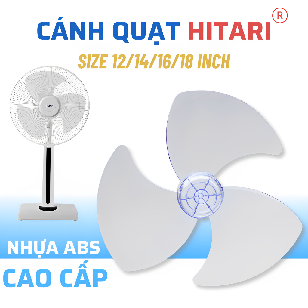 Cánh quạt hatari chính hãng size 12inch 18inch, phụ kiện quạt - cánh quạt hatari nhựa abs cao cấp bền đẹp