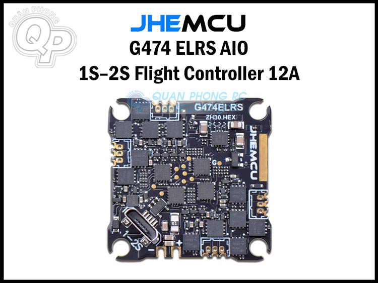 Mạch Cân Bằng JHEMCU G474 ELRS 12A AIO Flight Controller 1-2S Dành cho máy bay điều khiển
