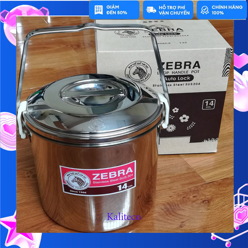 Camen Inox Zebra Thái Lan 14cm Ngăn Lớn Ngăn Nhỏ  Khóa Gài Tự Động 151614