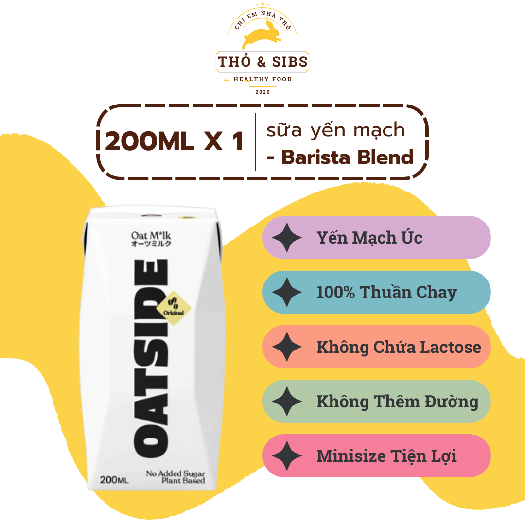 [MỚI] 200ML 1 hộp  Sữa Yến Mạch Oatside Barista Oat Milk Indonesia