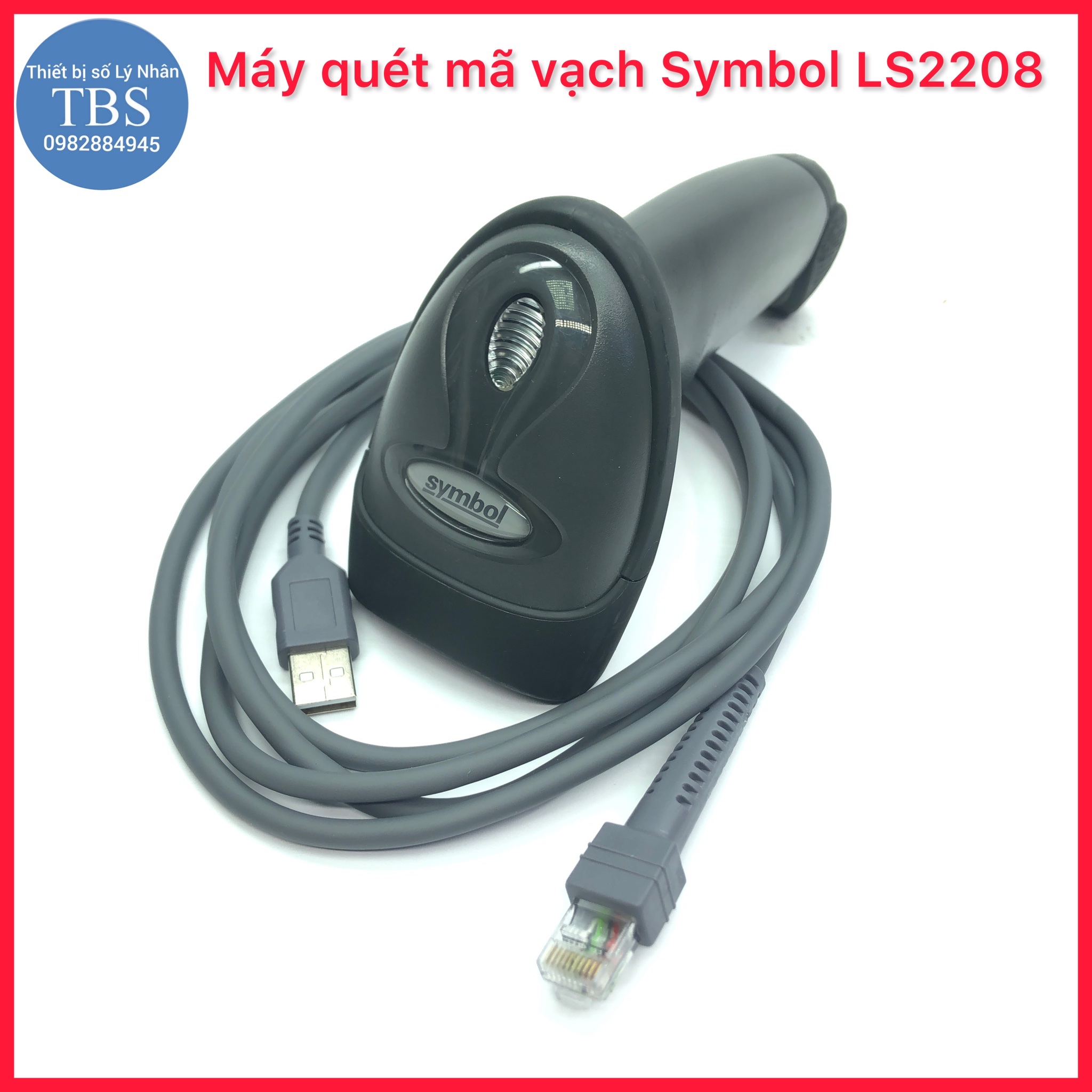 Máy quét mã vạch có dây 1D Symbol LS2208 đọc mã nhanh chính xác máy quét mã vạch thẳng Symbol LS2208 kết nối cổng USB với máy tính