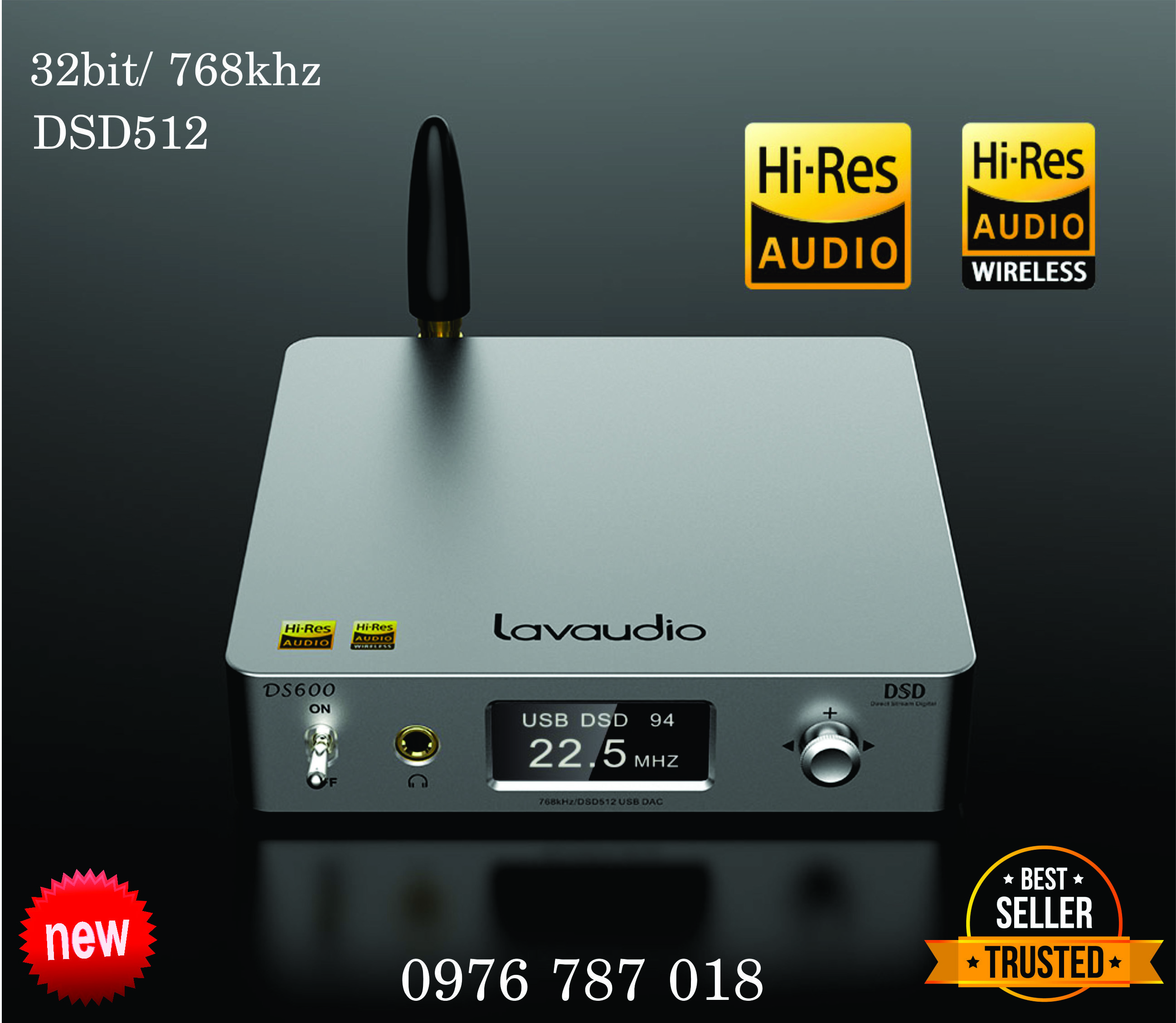 Bộ giải mã dac hifi lavaudio ds600 32bit/768khz – dsd512