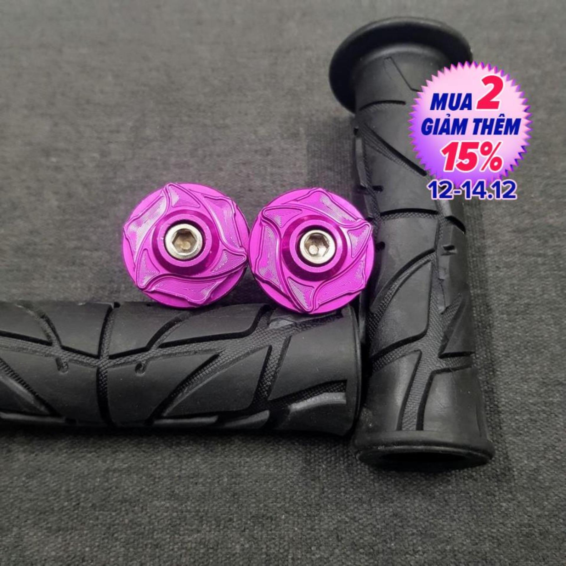 [HCM][KHÔNG ĐỤNG HÀNG] COMBO GÙ NHÔM TAY LÁI MẪU SAO XOÁY MÀU HỒNG TÍM VÀ BAO TAY SPIDER ĐEN