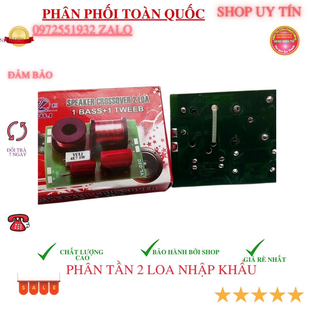 Mạch phân tần 2 loa yl nhập khẩu dùng cho câc bass 20,25,30..giá 1 mạch.