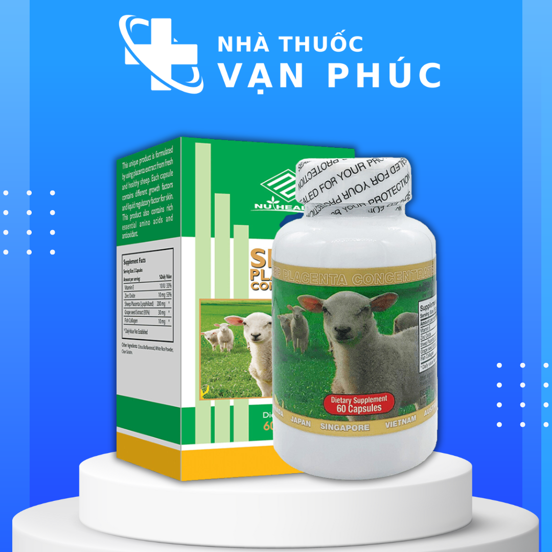 Viên uống Nhau Thai Cừu 60 viên Nuhealth của Mỹ
