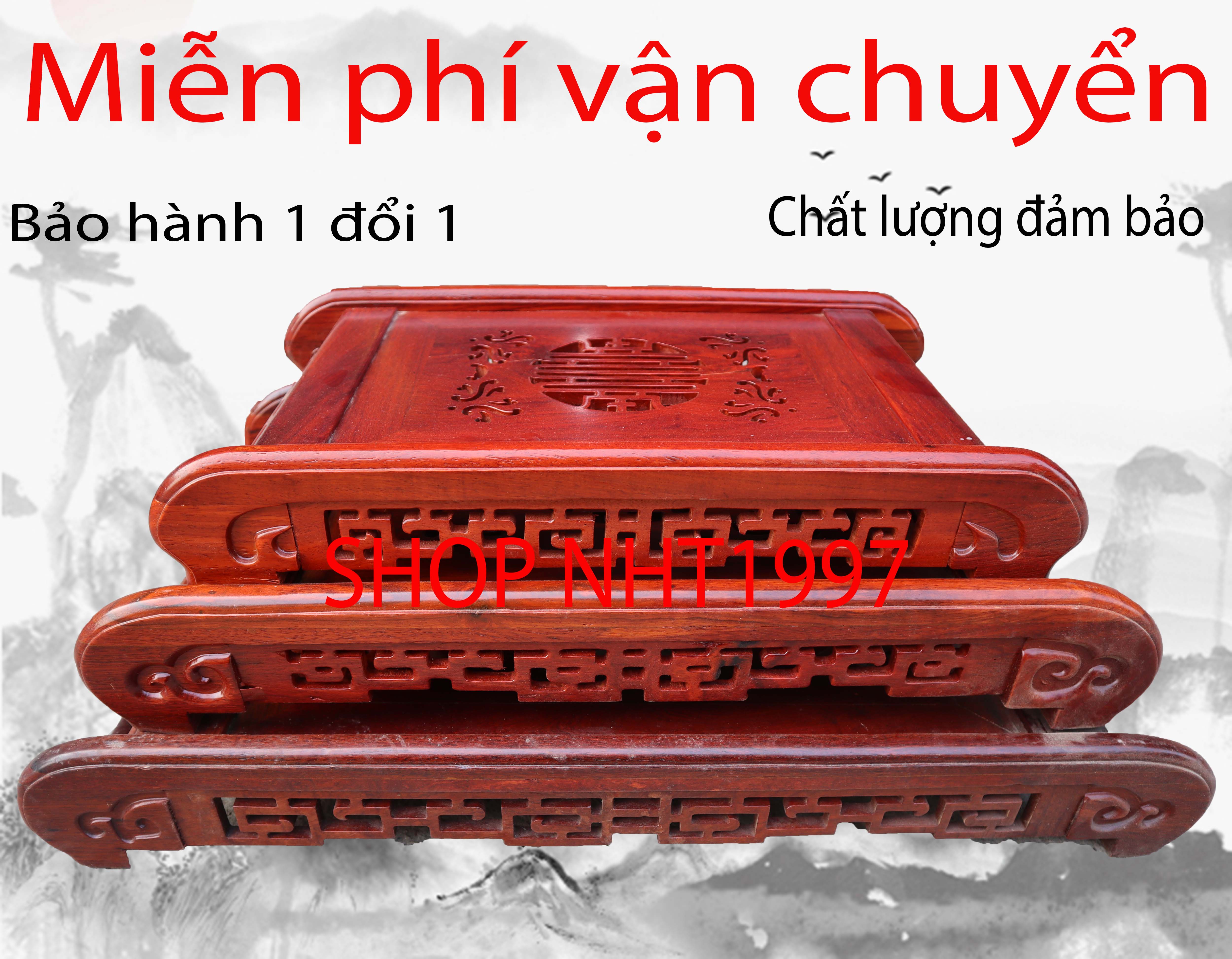 Khay trà kiểu cuốn thư gỗ hương khay trà giá rẻ 2 cỡ khay