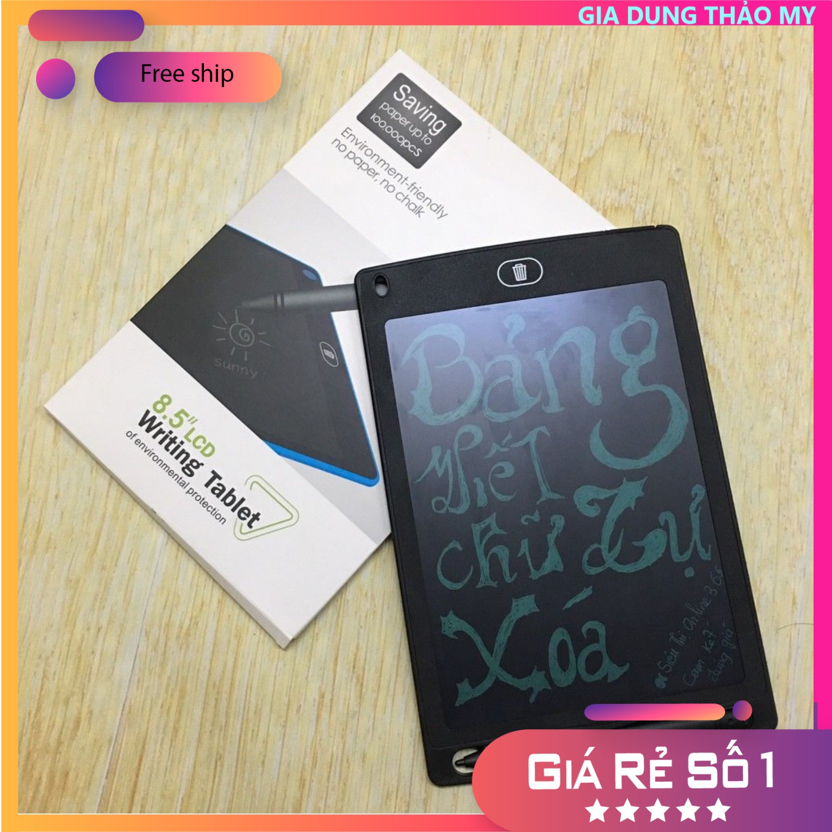 Bảng tập viết tập vẽ  điện tử tự xóa thông minh LCD 8.5 inch