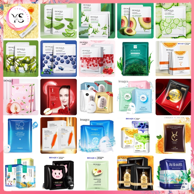 COMBO 10 Mặt nạ dưỡng da MIX nhiều loại nội địa Trung CAO CẤP - Cấp Ẩm - Dưỡng Da Mụn - Mờ Thâm - Da Trắng Căng Da Mịn Màng (MỚI)