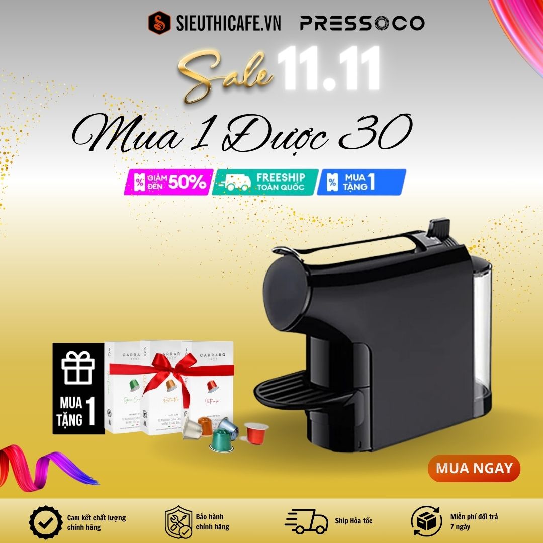 Máy pha cà phê viên nén izi capsule coffee machine c236 đen 220v