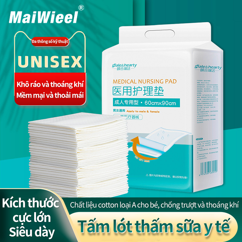 Tấm Lót Chống Thấm MaiWieel (10 Miếng/Gói) Dày, Thấm Hút Mạnh, Không Thấm Nước Dùng Cho Người Già, Phụ Nữ Mang Thai, Bảo Vệ Giường Nệm