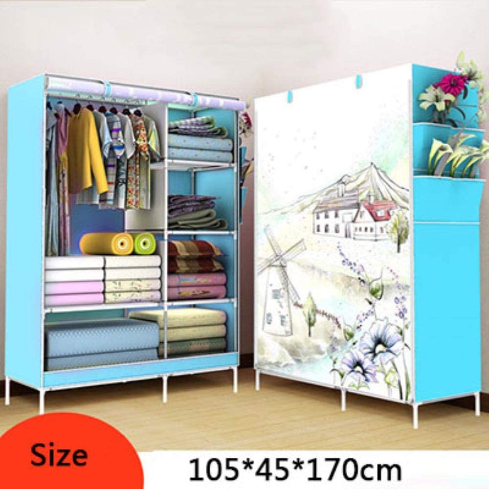 (KHUYẾN MÃI NGẬP TRÀN) Tủ vải quần áo 2 buồng 3D cao cấp , Tủ vải đựng đồ, tủ vải 3d, tủ vải 2 buồng, tủ quần áo, tủ vải xếp dễ dàng lắp đặt, tiện lợi phù hợp cho mọi không gian (Màu xanh dương)