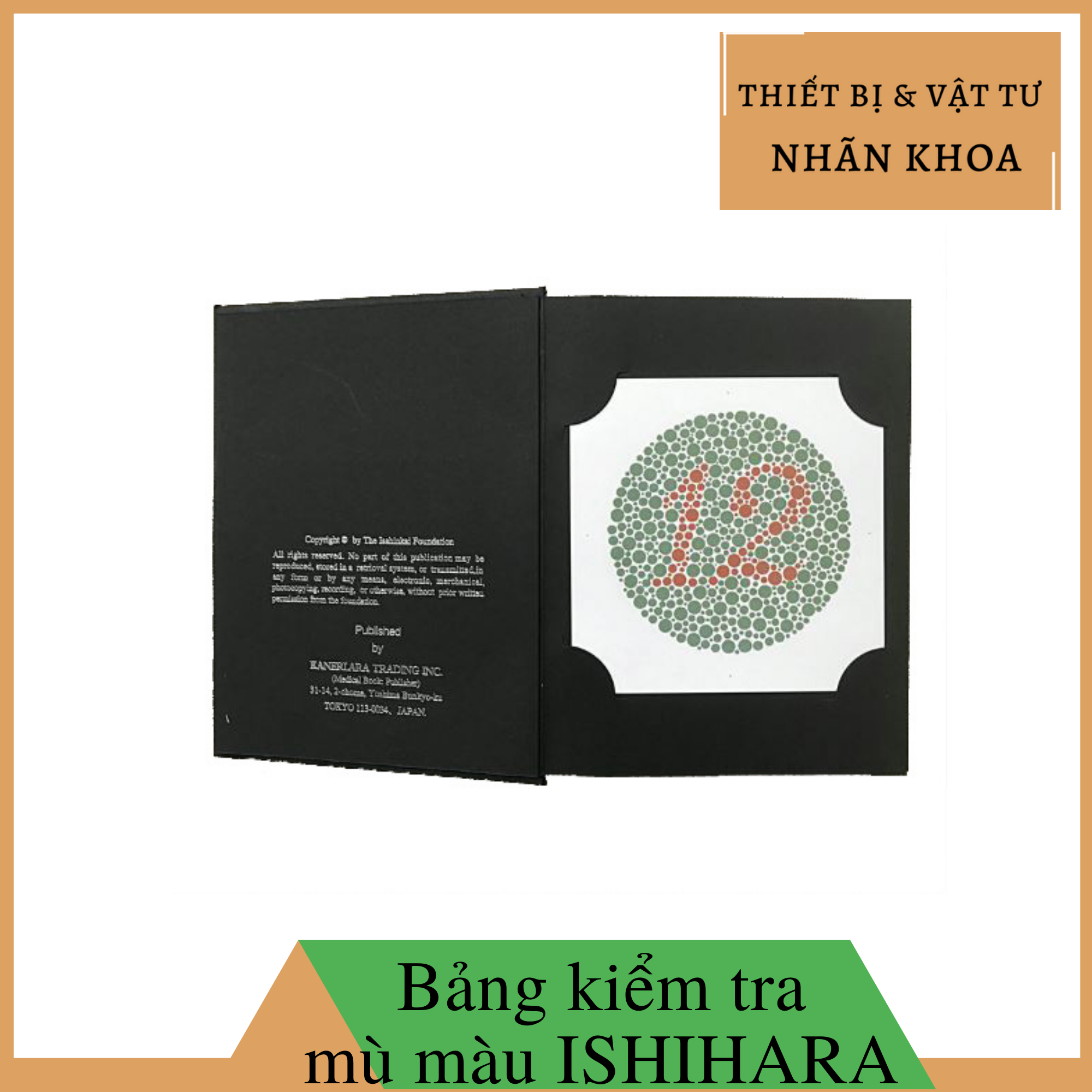 Bảng kiểm tra mù màu | Bảng sắc giác ISHAHARA 38 Tấm | Có HDSD tiếng Việt