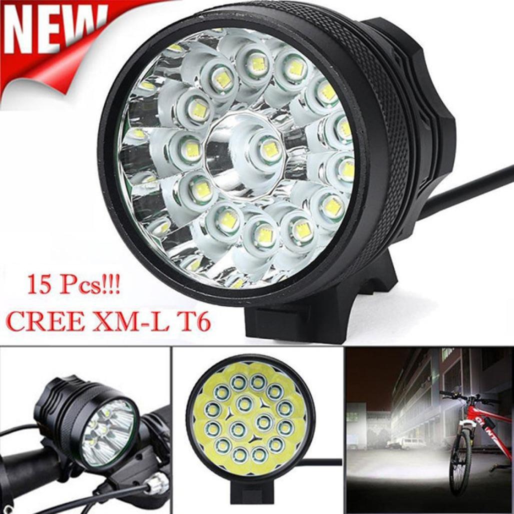 Đèn trợ sáng L15 X T6 38000lm chống nước có thể điều chỉnh 3 cách Đèn led siêu sáng