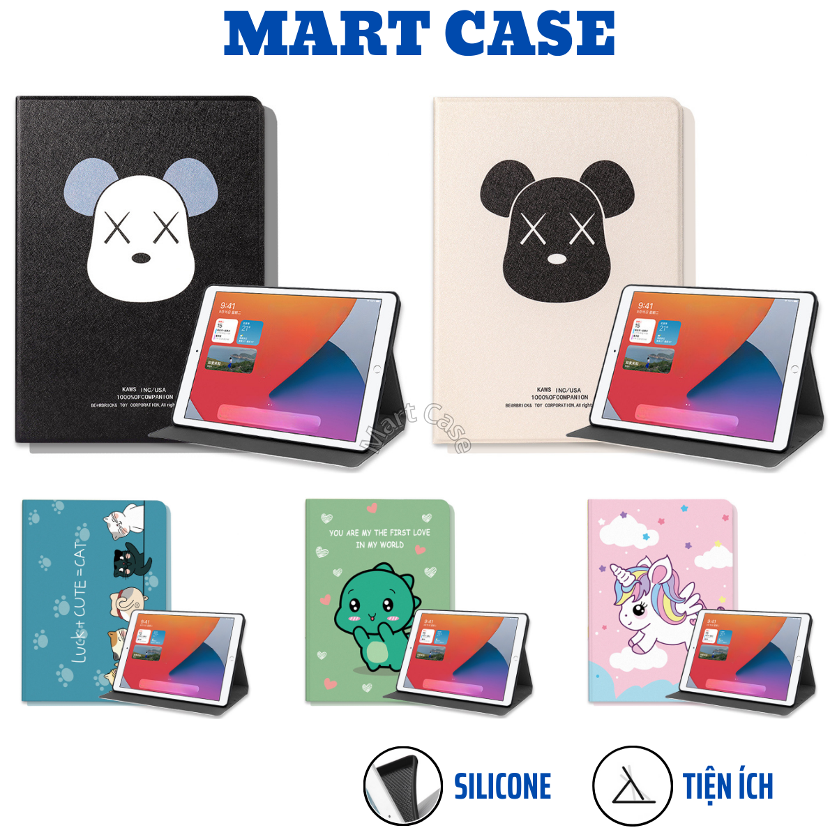 Ốp ipad Silicon hình MC Gấu cute chất đẹp ốp iPad Pro 11/9.7/10.5 Air 1/2/3/4/5/6 Gen 5/6/7/8/9/10 Mini 1/2/3/4/5/6 - MART CASE