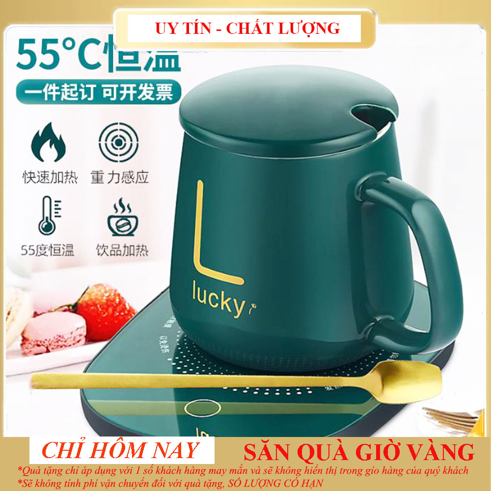 Bộ Sản Phẩm Hâm Nóng Đồ Uống Cao Cấp Lucky, Máy Hâm Nóng Đồ Uống, Máy Hâm Nóng Đa Năng- Hâm Nóng Trên Mọi Loại Cốc, Nhỏ Gọn, Nhanh, Tiện Lợi, Điều Chỉnh Nhiệt Độ Và Giờ Hâm Nóng, Cảm Ứng Chạm Thông Minh- Bảo Hành 1 Năm