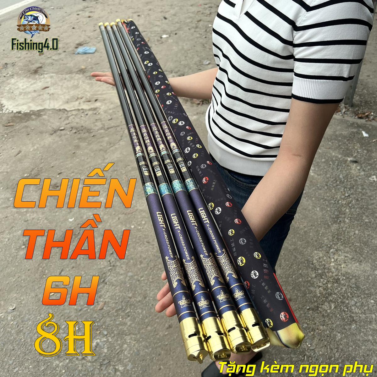 Cần Câu Tay Chiến Thần 6H 8H Đối Trọng Săn Hàng - Tặng kèm ngọn phụ BB58