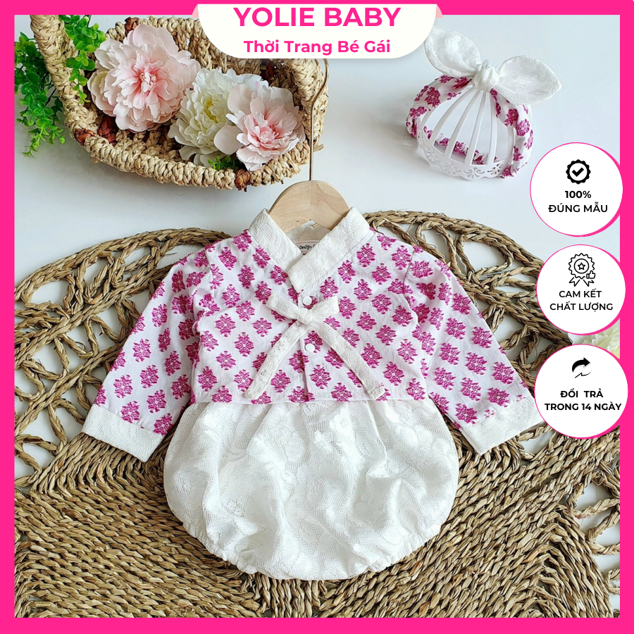 Body hanbok sét 3 chi tiết cho bé 3kg đến 12kg-b046
