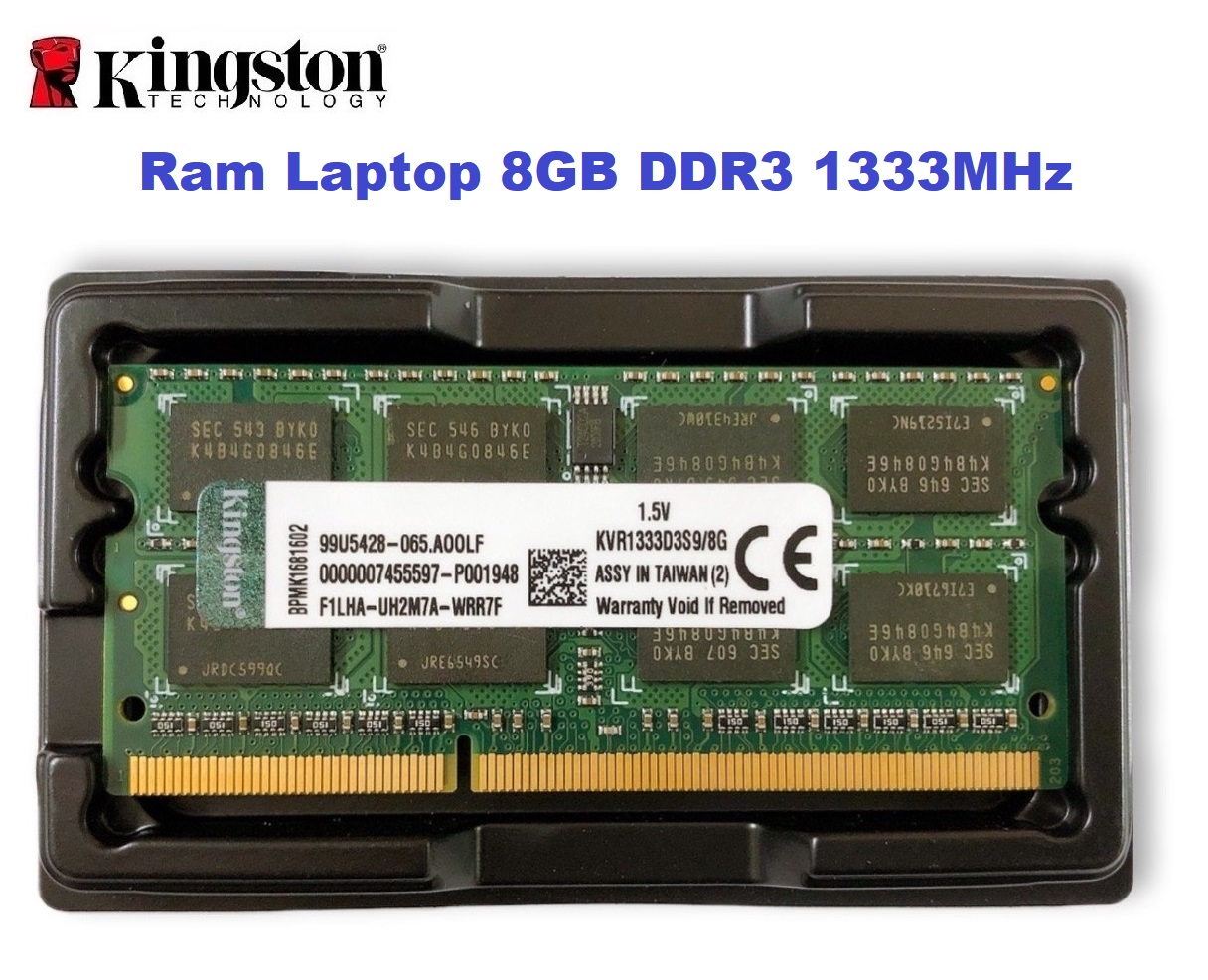 Ram Laptop Kingston 8GB DDR3 1333MHz PC3-10600 Dùng Cho Máy Tính Xách Tay