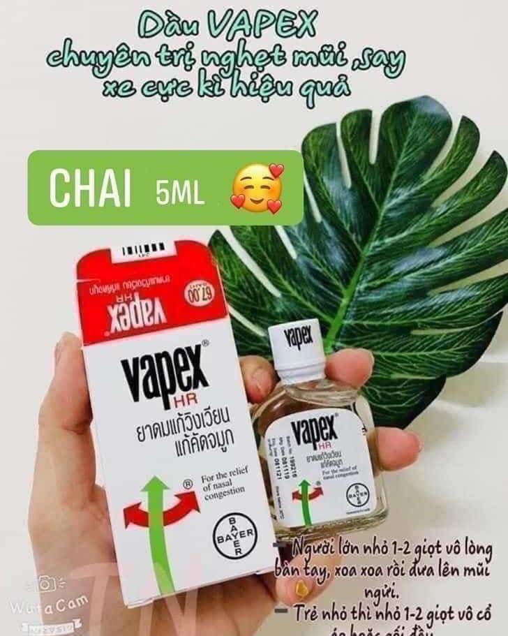 Dầu nghẹt mũi vapex thái lan 5ml
