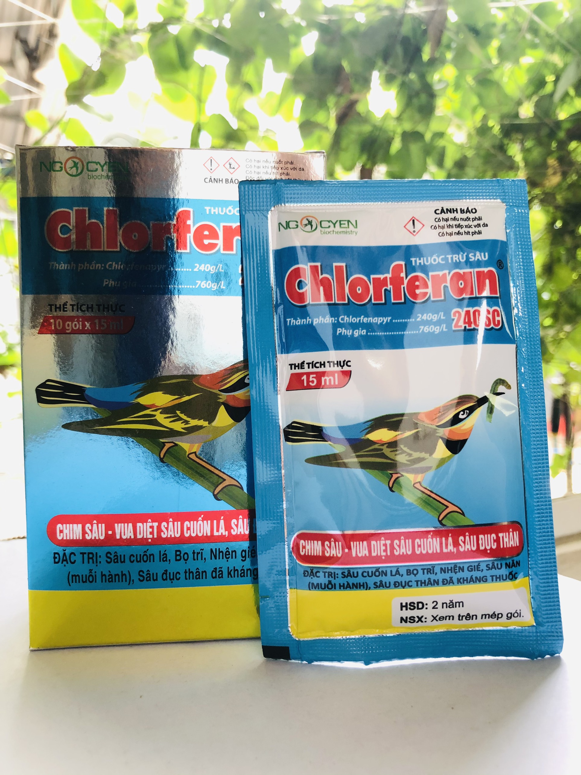 [HCM]Chloferan 240SC Hộp/10Gói 15ml - Trừ Sâu Cuốn Lá Sâu Đục Thân Bõ Trĩ Nhện Gié