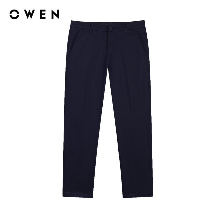 Owen - quần khaki slim fit qksl231792 màu navy chất liệu cvc spandex