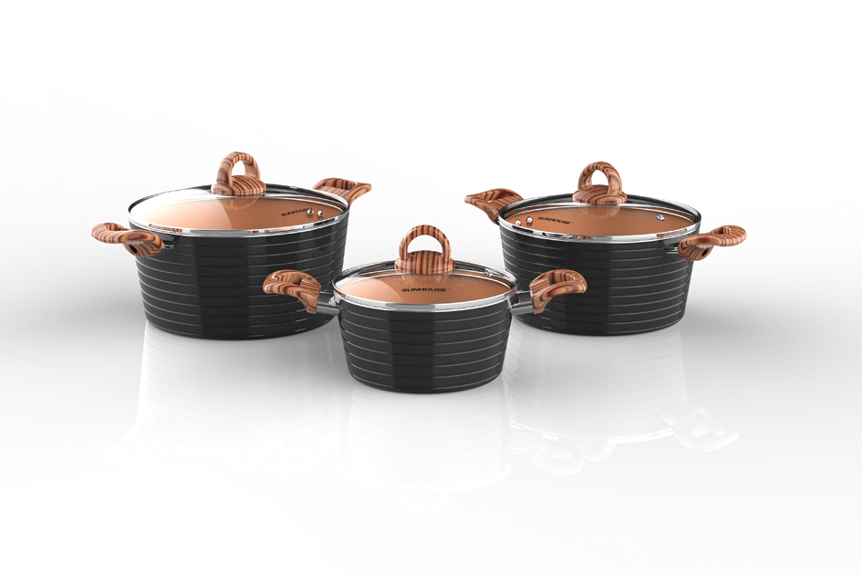 Bộ 3 nồi nhôm đáy từ Ceramic  Sunhouse SHG2003MCA
