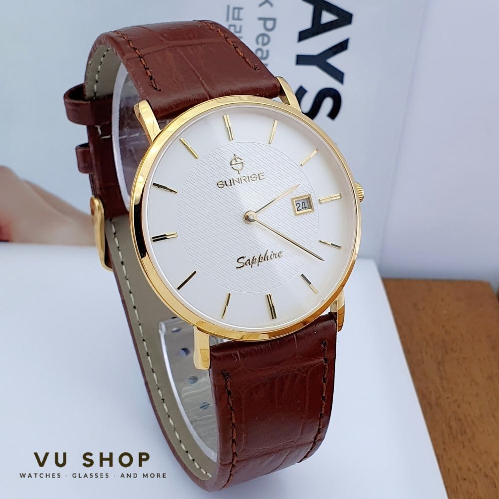ĐỒNG HỒ NAM DÂY DA SUNRISE DM692SWA